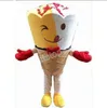 Simulazione delle prestazioni del costume della mascotte del gelato Sundae di alta qualità Personaggio a tema anime dei cartoni animati Formato per adulti Abito da pubblicità per esterni di Natale