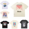 Designers T-shirts Top Quality Summer Rhude Men's Casual T-Shirt Top Luxury Monogram Printed Shirt and Women's Short Sleeve Fashion Skateboard Trend