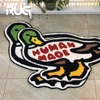 RugWake HUMAN MADE Green Duck Carpet INS Style Floor Mat Rugs Home Living Room Bedroom Footcloth Decoration