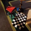 Dywany Retro Checkerboard Czarna czarna kawa Kawa Plaid dywan salonu sofa stół mata podłogowa dywan bez poślizgu maty łazienkowe