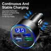 15.5W 3.1A 4 USB Type C Chargeur de voiture 5-en-un 4 Ports Chargeur de voiture 3.0 Charge rapide USB PD Adaptateur de voiture USB