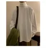 T-shirts pour hommes mode coréenne automne hiver chaud hommes T-Shirts col roulé conception blanc noir à manches longues hauts T-shirts