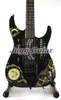 Metallic KH-2 Ouija Black Kirk Hammett Board Auction Chitarra elettrica Corpo con scritta a mano sul retro, Floyd Rose Tremolo, hardware nero Star Moon Inlay