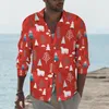 Men's Casual Shirts Christmas Pineapples Stylish Shirt Male Funny Tropical Autumn Cool Blouses Long Sleeve Pattern Oversized Clothing