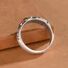 Cluster Ringe Rt Silber Farbe Guochao Fünf Kaiser Geld Emaille Ring Für Männer Und Frauen Licht Luxus Retro Nationalen Stil kupfer Münze