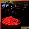 Lumières décoratives 1/3/4 / 5M Environnement de voiture El Wire Led Flexible Neon Interior Assembly Light pour Motive Decoration Lighting Accessor Dhae1