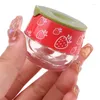 Storage Bottles 1Pc Mini Transparent Lip Film Jar Cute Bottle Strawberry Gloss Portable Plastic Condiment Container Box