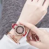 Armbandsur 1 Set Women Watch Shine Armband Justerbar klä upp perfekt present Faux Diamond Quartz armbandsur Bangle Kit