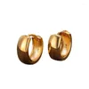 Hoop Earrings 18K Gold Plated 4mm Wide For Women Chunky Earing 20mm Pendientes Mujer Statement Jewelry Accessories Gifts