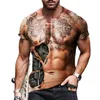 T-shirts pour hommes Mode pour hommes T-shirt pour hommes musclés drôles T-shirt d'impression 3D T-shirt décontracté à manches courtes et col rond T-shirt surdimensionné à séchage rapide 230619