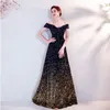 2023 Plus Size prom dress Arabic Aso Ebi Gold Luxurious Mermaid Prom Dresses Beaded Crystals Evening Formal Party Second Reception Birthday Engagement Gowns Dress