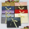 Present Wrap Envelope Ribbon Kraft Paper Box med satinband Matt texturerad finish för julklappar Alla hjärtans dag MJ0426 DHQ7B