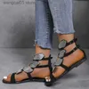 Sandaler Kvinnor Rhinestone Butterfly Decor Sandaler Fashion Pu Faux Suede Gladiator Zip Back Flat Slides Summer Outdoor Lovely Female Shoes T230619