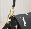 Luis Vuittons Diane Strap Designer LVSE 7A Satchel Handsbag LouiseviUtionbag Sac en relief en cuir Crème en cuir entièrement noire Classic Vintage Cross Body