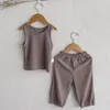 Kleding Sets Baby Se Mouwloos T-shirt Lantaarn Broek 2 stks Pak Jongen Baby Katoenen Ademende Kleding Set Peuter Meisje Outfits