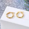 Hoop Earrings 1 Pair 10/13mm European Charm Fashion Endless Circle Small Metal Gold Color Earring For Union Jewelry E204