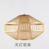 Luminárias pendentes Bambu Tecelagem Luz Sala Zen Lustre de Arte Luminária LED Artesanal Pendurada Luminárias de Teto Rattan Tecido Casa Decorações de Quarto