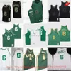 Custom Mitchell and Ness 1962-63 Bill Basketball 6 Jerseys Ed White Green Black Retro Russell Legend Vintage Jersey Size S-XXXL Młodzież