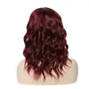 Nxy Hair Perücken 8 14 Zoll synthetischer Burgunderroter kurzer lockiger Bob mit Pony schulterlang Weinrot für Frauen 230619