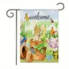 Spring Garden Flag Double-Sided Color Printing Welcome Spring Decoration Flag Courtyard Lawn Welcome Decoration Flag