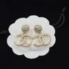 2023 luksusowa marka CC kolczyk klasyczne Retro damskie kolczyki projektant naturalny PearlCrystal S925 srebrne kolczyki biżuteria