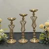 Dekoracja imprezy Dobrze wyglądający złoty świeca metalowy świecznik kwiatowy stół wazon stołowy Centralny Wydarzenie Floral Rack Road Wedding
