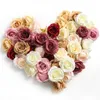 Torkade blommor 5/10st Rose Artificial Heads High Quality Fake Home Decor Wedding Decoration Supplies Diy Bride Crafts Wreath