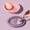 Pennelli per il trucco Pennello per il lavaggio del viso in silicone pieghevole riutilizzabile Beauty Egg Bowl Cleaning Pad Tool Wipe Board
