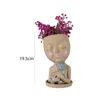 Vases Visage Tête Planteur Plante Succulente Pot De Fleur Résine Récipient Avec Trous De Vidange Pot De Fleurs Figure Jardin Décor Ornement De Table 230617