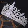 Hårklämmor Barrettes A376 Crystal Tiara Bridal Crown Wedding Headpiece Queen King Princess Diadems Party Women Headdress Brudgåvor smycken 230619