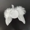 Sublimation Blank Christmas Feather Angel Wings Ornament Hanging White Decoration MDF Pendants for Christmas Tree Crafts Angel Wing Xmas