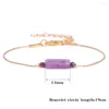 Braccialetti con ciondoli Bracciale con perline in pietra cubica quadrata 4x13mm Moda catena regolabile in colore oro Occhio di tigre Energia Uomo Donna