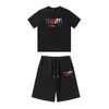 Designer Fashion Clothing Mens Tracksuits T -shirts shirts shirts shorts trapstar blauw rode handdoek geborduurd korte mouw t -shirt split -broek shorts set zomer nieuwe coup