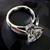 Anillos de boda CAOSHI, anillo de promesa de lujo con Zirconia brillante, accesorios nupciales a la moda, joyería de dedo elegante para mujer para fiesta