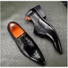 Dress Shoes Style Men's Leather Business Alligator Embossed Black Laces Wedding Wear Size 11