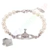 Saturn Armband Perle Perlen -Strang -Diamant -Tennis Planet Armbänder Frau Gold Designer Schmuckmodie Accessoires 4Color