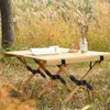 أثاث طاولة قابلة للطي من الخشب الصلب المحمول لجميع الأغراض مربعة مكتب النزهة لأدوات التخييم في الهواء الطلق/الداخلي