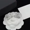 Hochwertiger funkelnder Kristall-CC-Ohrring, Luxus-S925-Silberohrring für Damenmode, koreanischer Designer-Ohrringschmuck