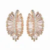 Orecchini a bottone Fashion Bettyue Charm Cubic Zircon Leaf Shape Jewelry For Woman Wedding Party Gifts