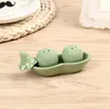 100PCS = 50set/lot Two Peas in a Pod wedding gift Ceramic Salt & Pepper Shakers wedding Gift with gift box