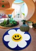 Carpets Sunflower Blue Round Tufted Bedroom Rug Soft Fluffy Mat Bedside Carpet Floor Anti Slip Pad Aesthetic Home Room Decor