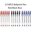 5/10 pièces noir rouge bleu stylo à bille 1.0mm étudiant signature écriture papeterie école bureau accessoires