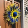 Decorative Flowers Ukrainian Sunflower Wreath Flag Welcome Sign Garland Pendant