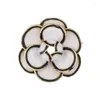 Broches pretos brancos elegantes Broche de Camellia para Moda Fashion Flower Pin Pin Catchges Citches de jóias de Corsage