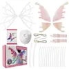 Novel Games Girls Electrical Toys Butterfly Wings with Music Lights Glowing Shiny Dress Up Moving Fairy For Birthday Wedding Present 230619