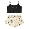 Vrouwen Nachtkleding Vrouwen Sexy Set Pyjama Mouwloze Cami Shorts Lingerie Leuke Cartoon Afdrukken Thuis Pak Voor Dames