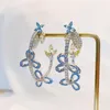 Boucles d'oreilles créoles mode Grace boucles d'oreilles nœud papillon luxe 925 argent Zircon pierre coloré fleur vigne boucle d'oreille à la mode femmes 2023