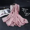 Szaliki 2023 Wysokiej jakości luksusowy luksusowy tkanina lniana szalka szal kobieta i owija faulard muzułmański hidżab