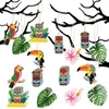 Décoration de fête 8 pièces pendentif hawaïen été flamme oiseau feuille étiquettes suspendues cintre anniversaire bienvenue bébé étiquette scène