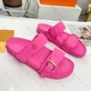 Bom Dia Comfort Mule Tasarımcı Sandalet Çift Bantlı Slaytlar Erkek Kadın Yaz Terlik Deri Deri Sandal Süet Baskı Slayt Slayt Kutu